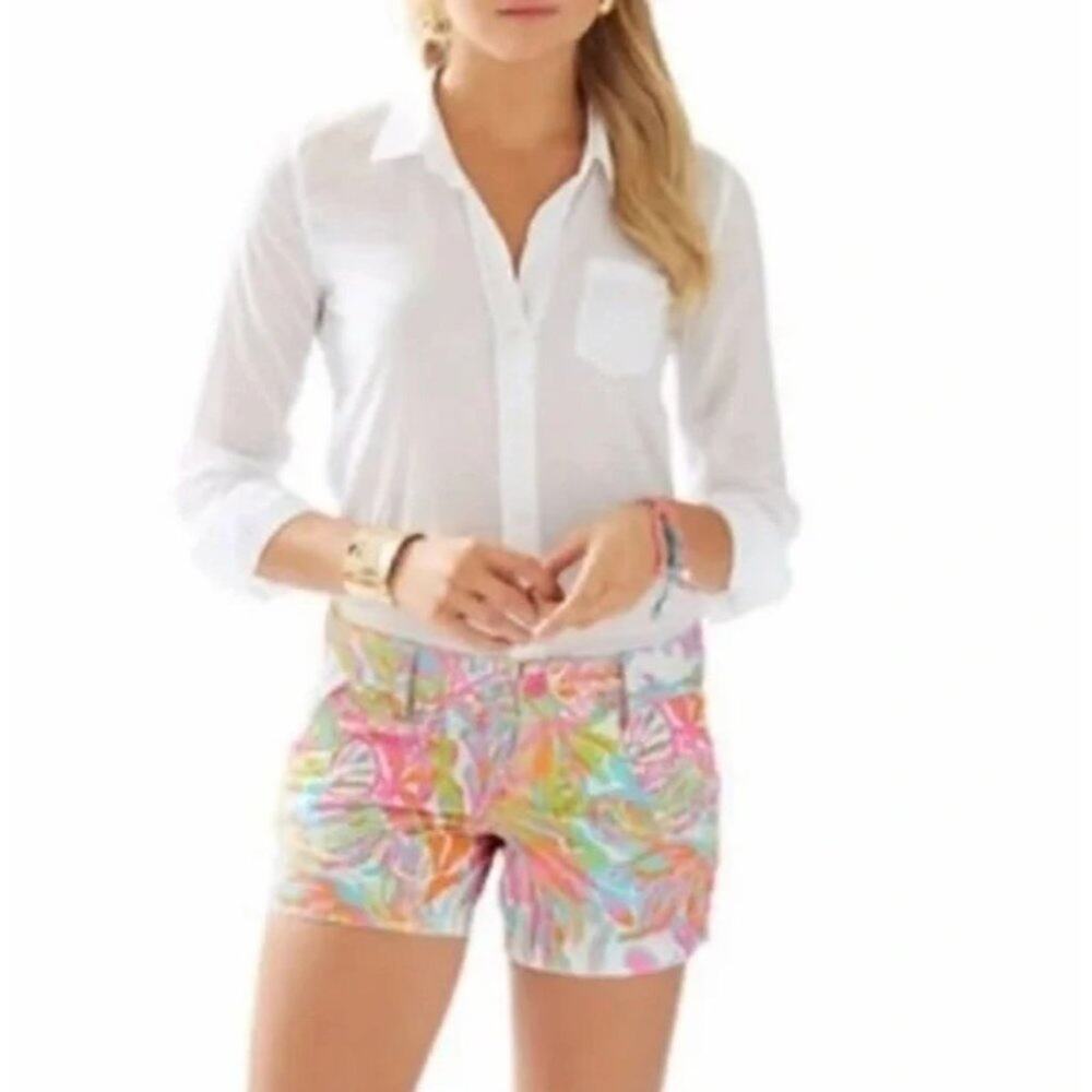 Lilly Pulitzer Callahan shorts Scuba to Cuba print Women's Size 6 Like New Excel